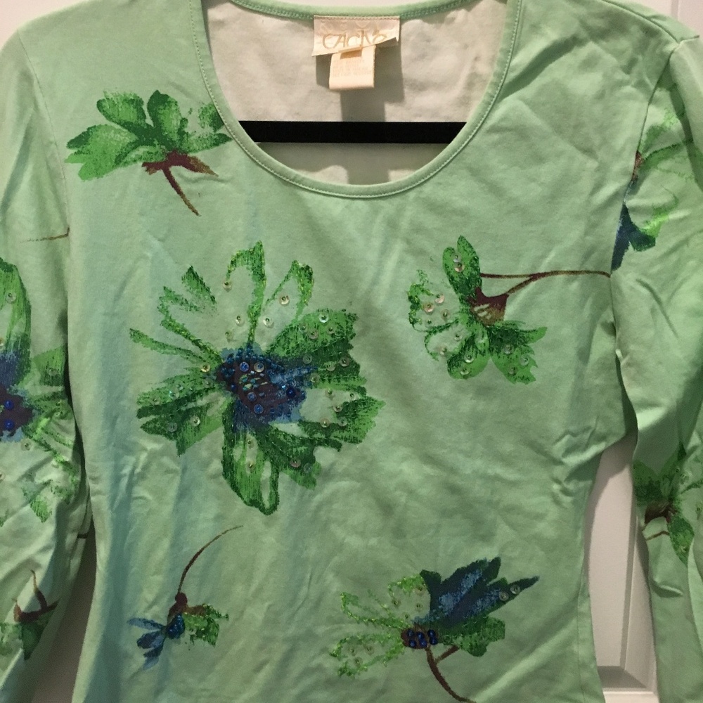 Cache Beaded Top With Spandex - image 1